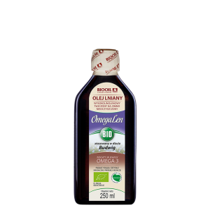 OmegaLen OLEJ LNIANY BIO ekologiczny tłoczony na zimno 250 ml - BIOOIL