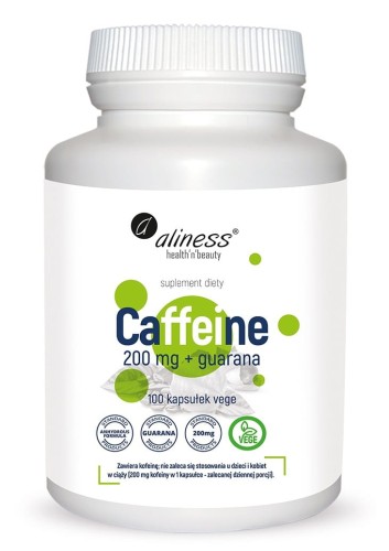 Caffeine 200 mg + guarana - 100 kapsułek vege - ALINESS.jpg