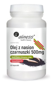 Olej z nasion czarnuszki 2% 500 mg - Wysoka zawartość kwasów, 120 kapsułek - ALINESS