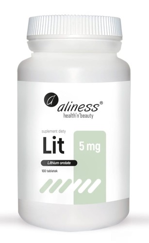 Lit 5 mg - Wysoko przyswajalna, organiczna forma litu, 100 tabletek Vege - ALINESS.jpg