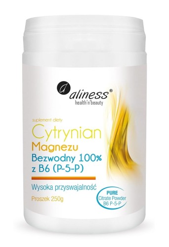 Cytrynian Magnezu BEZWODNY 100% z B6 (P-5-P) PROSZEK 250g - ALINESS.jpg