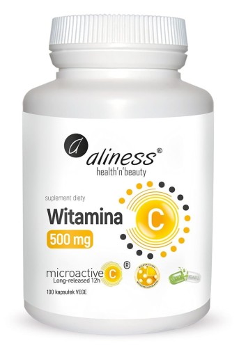 Witamina C 500 mg, micoractive 12h - 100 kapsułek Vege - ALINESS.jpg
