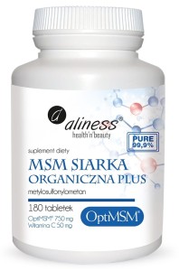 MSM Siarka Organiczna PLUS - Czysta i bezpieczna forma, 180 tabletek - ALINESS