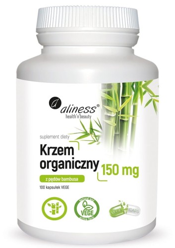 Krzem organiczny z pędów bambusa 150 mg  - 100 kapsułek Vege - ALINESS.jpg