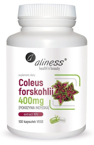 Coleus forskohlii 10% 400mg (pokrzywa indyjska) - 100 kapsułek Vege - ALINESS.jpg