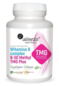 Witamina B Complex B-50 Methyl TMG PLUS - 100 kapsułek Vege - ALINESS