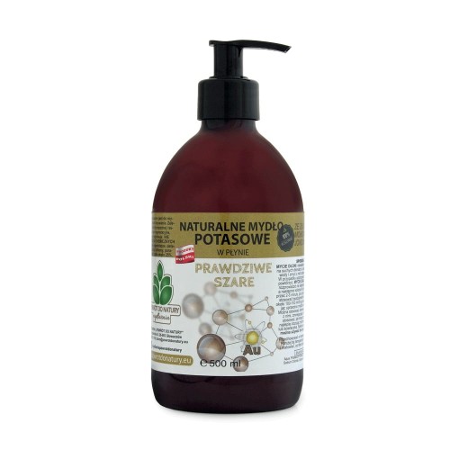 Naturalne mydło potasowe Prawdziwe Szare ze złotem monoatomowym w płynie 500 ml - Mydlarnia Powrót do Natury.jpg