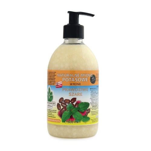 Naturalne mydło potasowe Prawdziwe Szare rycyna melisa w płynie 500 ml - Mydlarnia Powrót do Natury.jpg