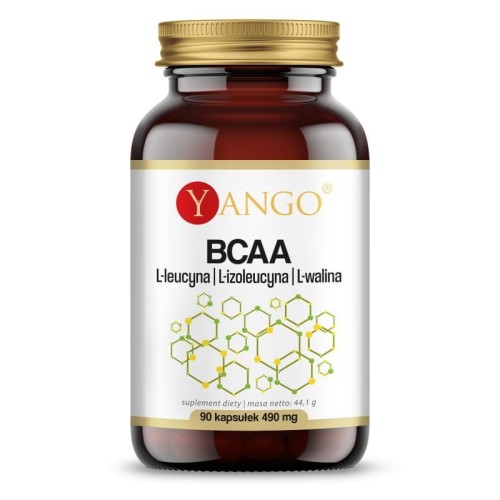 BCAA, L-leucyna, L-zioleucyna, L-walina 90 kapsułek - Skuteczna dawka naturalnych aminokwasów - YANGO.jpg