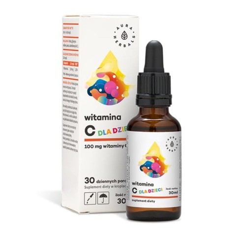 Witamina C w kroplach 100mg, dla dzieci 30ml - Wspomaga układ odpornościowy dziecka - AURA HERBALS.jpg