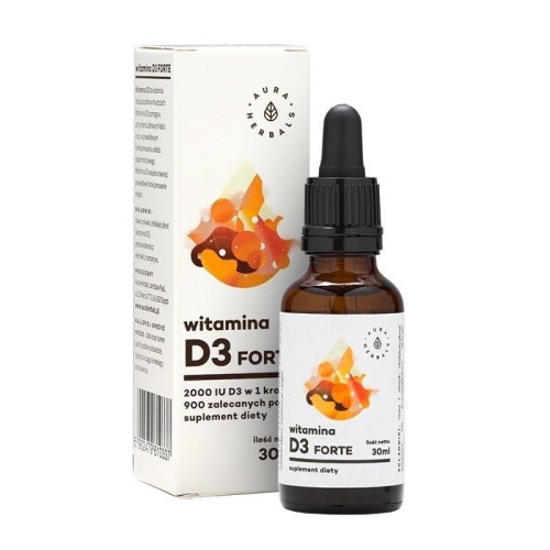 Witamina D3 Forte w kroplach 30 ml - Wspomaga kości i odporność - AURA HERBALS.jpg