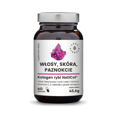 Włosy Skóra Paznokcie - Kolagen rybi NatiCol 60 kapsułek - AURA HERBALS.jpg