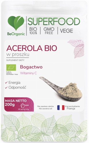 Acerola BIO w proszku 200g - Na odporność osobom aktywnym fizycznie - BEORGANIC.jpg