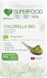 Chlorella BIO w proszku - Pomaga utrzymać odpowiedni poziom energii - BEORGANIC (NM)