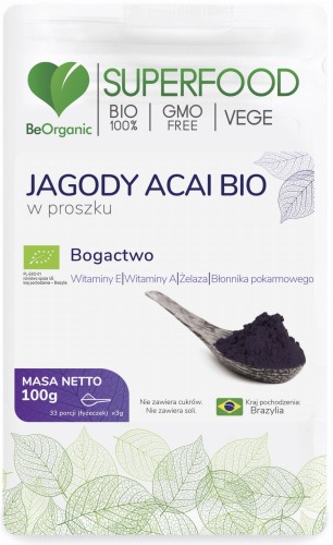 Jagody Acai BIO w proszku - W utrzymaniu prawidłowego widzenia i odporności - BEORGANIC (NM).jpg