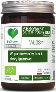 Skrzyp polny BIO + Pokrzywa BIO - Poprawia kondycję skóry, włosów, kości i paznokci - BEORGANIC (NM)