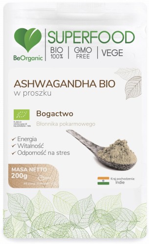 Ashwagandha BIO w proszku - Wspomaga witalność i odporność organizmu - BEORGANIC (NM).jpg