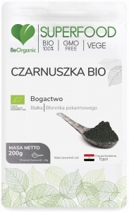 Czarnuszka BIO w proszku - Źródło białka i błonnika pokarmowego - BEORGANIC (NM)