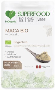 Maca BIO w proszku - Wspomaga układ hormonalny - BEORGANIC (NM)