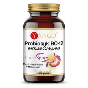 Probiotyk BC-12, 30 kapsułek - 12 miliardów bakterii probiotycznych - YANGO (NM)