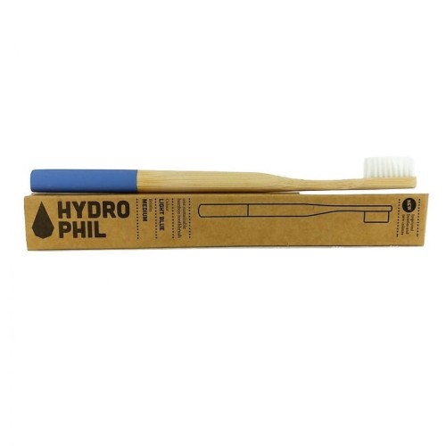 Szczoteczka do zębów, niebieska - Włosie średnie, z biodegradowalnego bambusa - HYDROPHIL.jpg