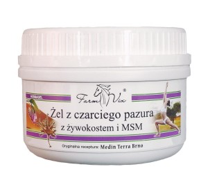 Żel czarci pazur z żywokostem i MSM 350 ml - Wyjątkowy żel rozluźniający dla sportowców - FARM-VIX (NM)