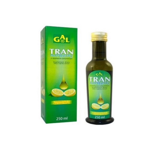 Tran norweski o aromacie cytrynowym 250 ml - W stresie i stanach wyczerpania fizycznego i psychicznego - GAL.jpg