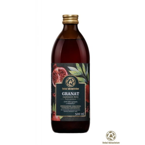 Naturalny sok z granatu 500ml - Profilaktyka zdrowia układu sercowo-naczyniowego - HERBAL MONASTERIUM.jpg