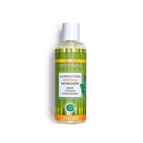 Ajurwedyjska odżywka do włosów Imbir i Trawa Cytrynowa 210ml - Odświeża i nadaje połysk - ORIENTANA.jpg