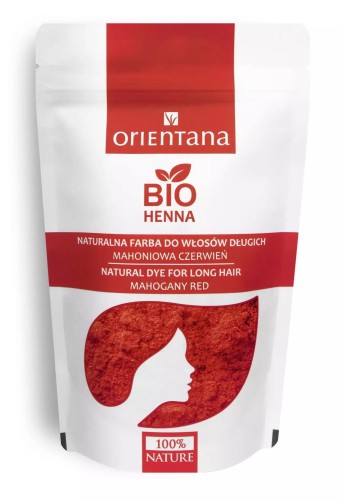 Bio henna do włosów dlugich Mahoniowa Czerwień 100g - Naturalna ziołowa farba do koloryzacji i pielęgnacji włosów - ORIENTANA.jpg