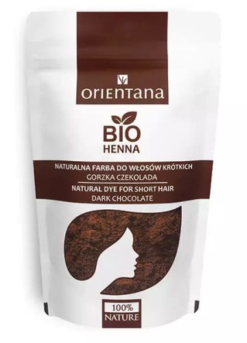 Bio henna do włosów półdługich Gorzka Czekolada 50g - Naturalna ziołowa farba do koloryzacji i pielęgnacji włosów - ORIENTANA.jpg