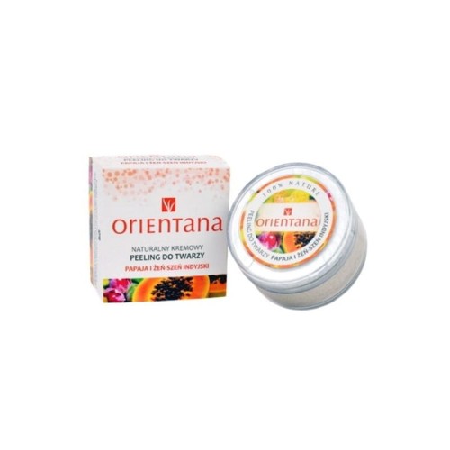 Peeling do twarzy Papaja i Żeń-szeń Indyjski 50g - Złuszcza martwy naskórek i pielęgnuje skórę - ORIENTANA.jpg