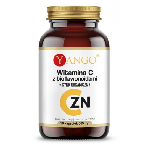 Witamina C z bioflawonoidami + Cynk organiczny 90 kapsułek - Wzmocnienie odporności - YANGO.jpg