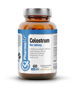 Colostrum bez laktozy 60 kapsułek - Pomoc w stresie oksydacyjnym - PHARMOVIT