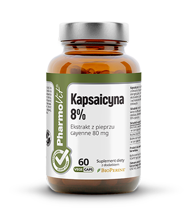 Kapsaicyna 8% 60 kapsułek - Stymuluje utlenianie tłuszczów i węglowowanów - PHARMOVIT.png