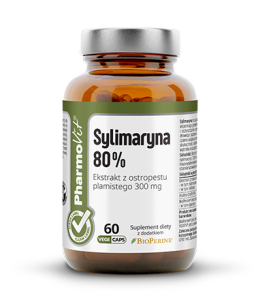 Sylimaryna 80% Ekstrakt z ostropestu plamistego 60 kapsułek - Wspomaga prawidłowe funkcjonowanie wątroby - PHARMOVIT
