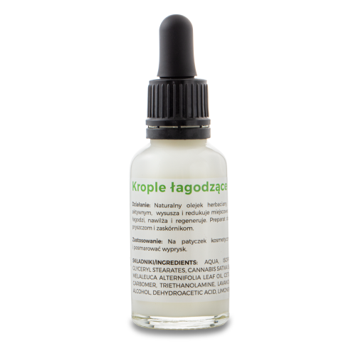 Krople łagodzące trądzik 30 ml z olejem konopnym - India Cosmetics.png