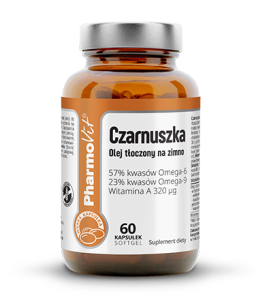 Czarnuszka olej tłoczony na zimno 60 kapsułek - Wysoka zawartość tłuszczów nienasyconych - PHARMOVIT