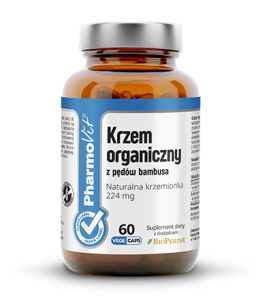 Krzem organiczny z pędów bambusa 60 kapsułek - Naturalna krzemionka 224 mg - PHARMOVIT