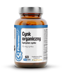 Cynk organiczny 60 kapsułek - W ochronie komórek przed stresem oksydacyjnym - PHARMOVIT