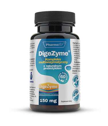 DigeZyme 60 kapsułek - Kompleks multienzymatyczny - PHARMOVIT.png