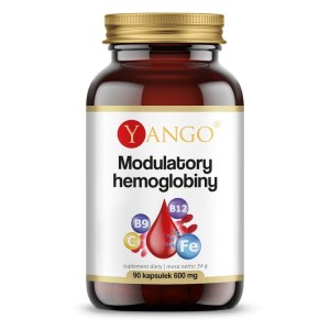 Modulatory hemoglobiny - diglicynian żelaza metylokobalamina b12 kwas pteroilomonoglutaminowy kwas foliowy wit. C - YANGO