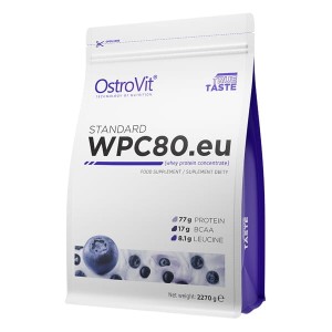 STANDARD WPC80.eu 2270 g - koncentrat białka serwatkowego - smak jagodowy - Ostrovit