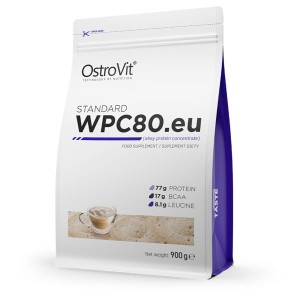 STANDARD WPC80.eu 900 g - koncentrat białka serwatkowego - smak cappuccino - Ostrovit