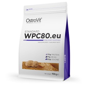 STANDARD WPC80.eu 900 g - koncentrat białka serwatkowego - smak masła orzechowego - Ostrovit