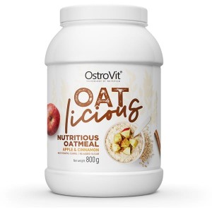 OATlicious 800 g - smak jabłkowo-cynamonowy - pożywna owsianka z liofilizowanymi owocami - Ostrovit