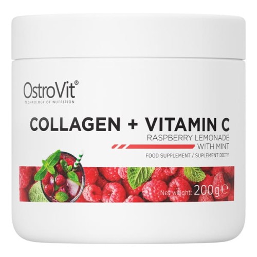 Kolagen + Witamina C 200 g - smak lemoniady malinowej z miętą - Ostrovit.jpg