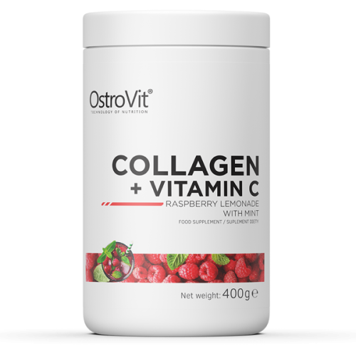 Kolagen + Witamina C 400 g - smak lemoniady malinowej z miętą - Ostrovit.png