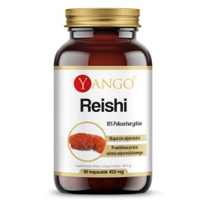 Reishi - ekstrakt 10% polisacharydów - 90 kapsułek wpływa na: zdrowie układu krążenia, poziom cholesterolu we krwi, prawidłową pracę układu immunologicznego.