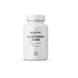 D-vitamin 50 µg (2000 IU) 90 kapsułek - NATURALNA WITAMINA D3 CHOLEKALCYFEROL Z Lanoliny - HOLISTIC
